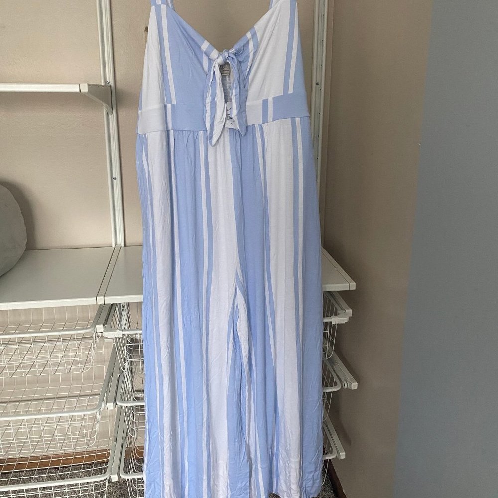 LOFT Beach Tie Front Jumpsuit - Picture 2 of 5